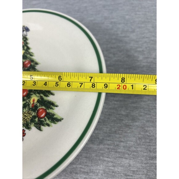 CHRISTMAS TREE Plates, 4 Small 7.5”, Stone Ware, Lynn’s, Vintage - Picture 15 of 16
